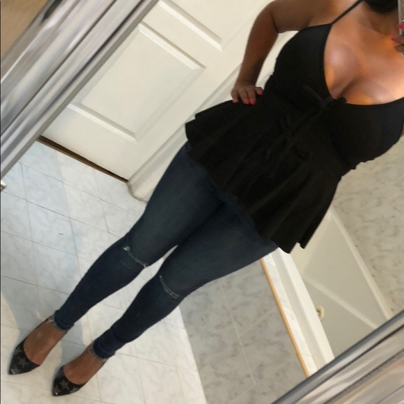 Black Peplum top - Picture 6 of 7